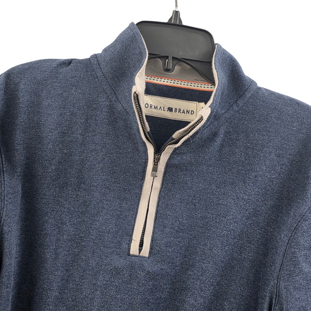 The Normal Brand Mens Blue Heather Quarter Zip Pullover Sweater Size M